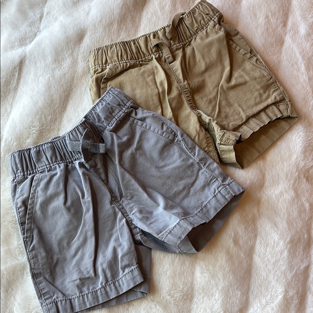 Kids Tan and Gray Shorts Set